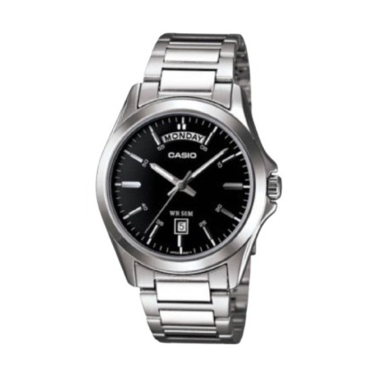 Casio General MTP-1370D-1A1VDF Black Dial Stainless Steel Strap Men Watch